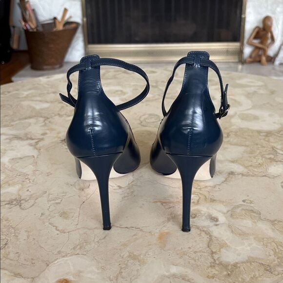 J. Crew Glossy Leather Stiletto Pumps Heels with Ankle Straps - Picture 7 of 15